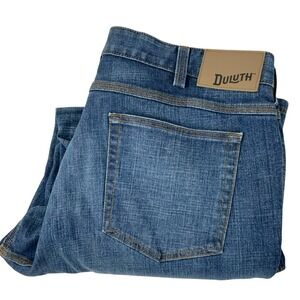 Duluth Trading Co Flex Ballroom Jeans Blue Denim Relaxed Fit Mens 38x30